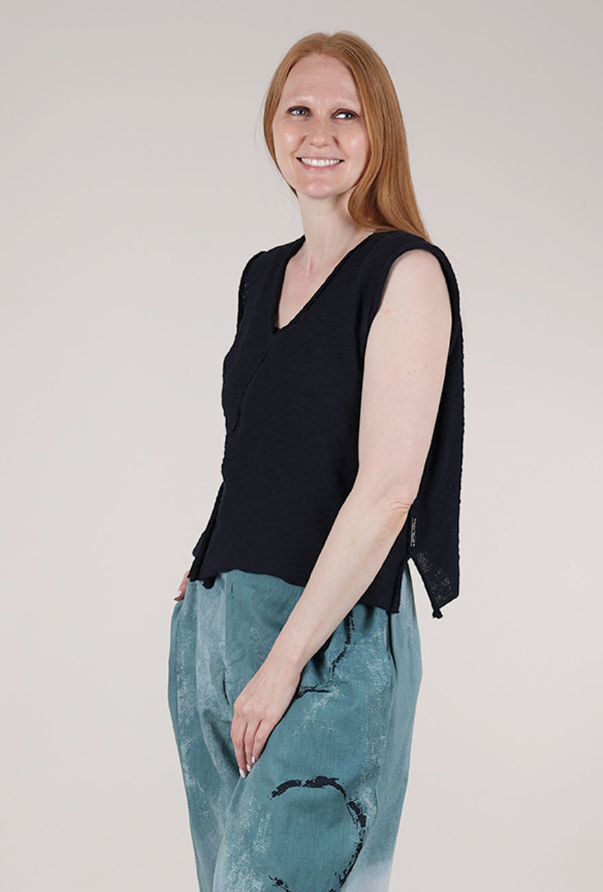 Paper Temples Babs Sweater Tank, Navy 