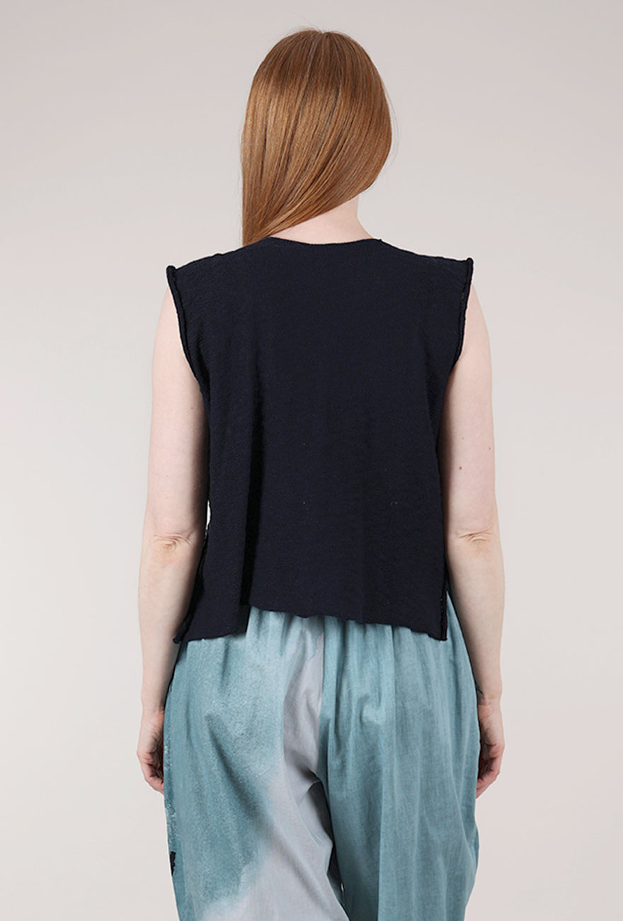 Paper Temples Babs Sweater Tank, Navy 