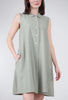 Niche Rayon Twinbutton Dress, Moss 