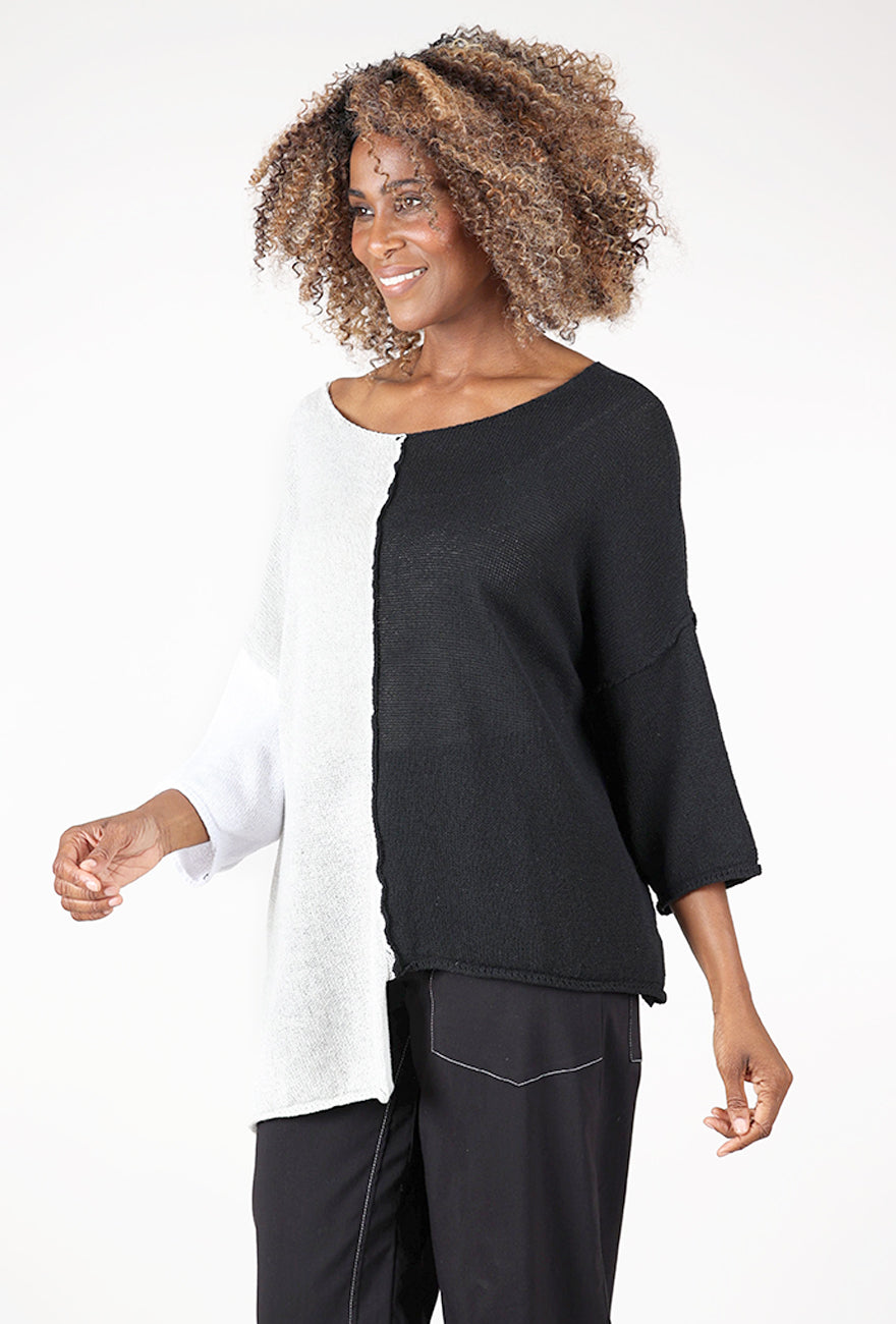 Frances Sweater, Black Mix Angle 2