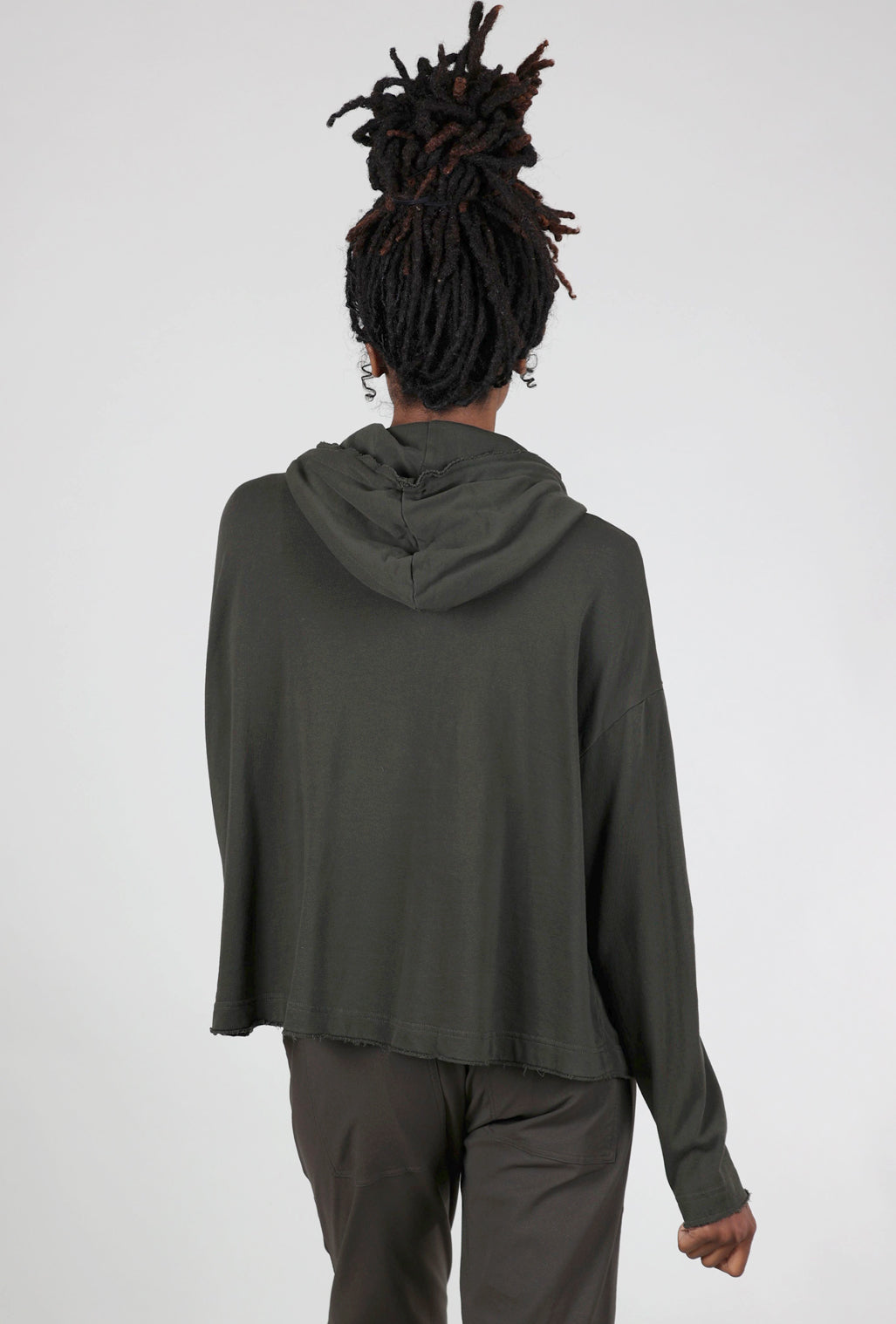 Rundholz French Terry Cropped Swing Hoodie, Jungle Solid 