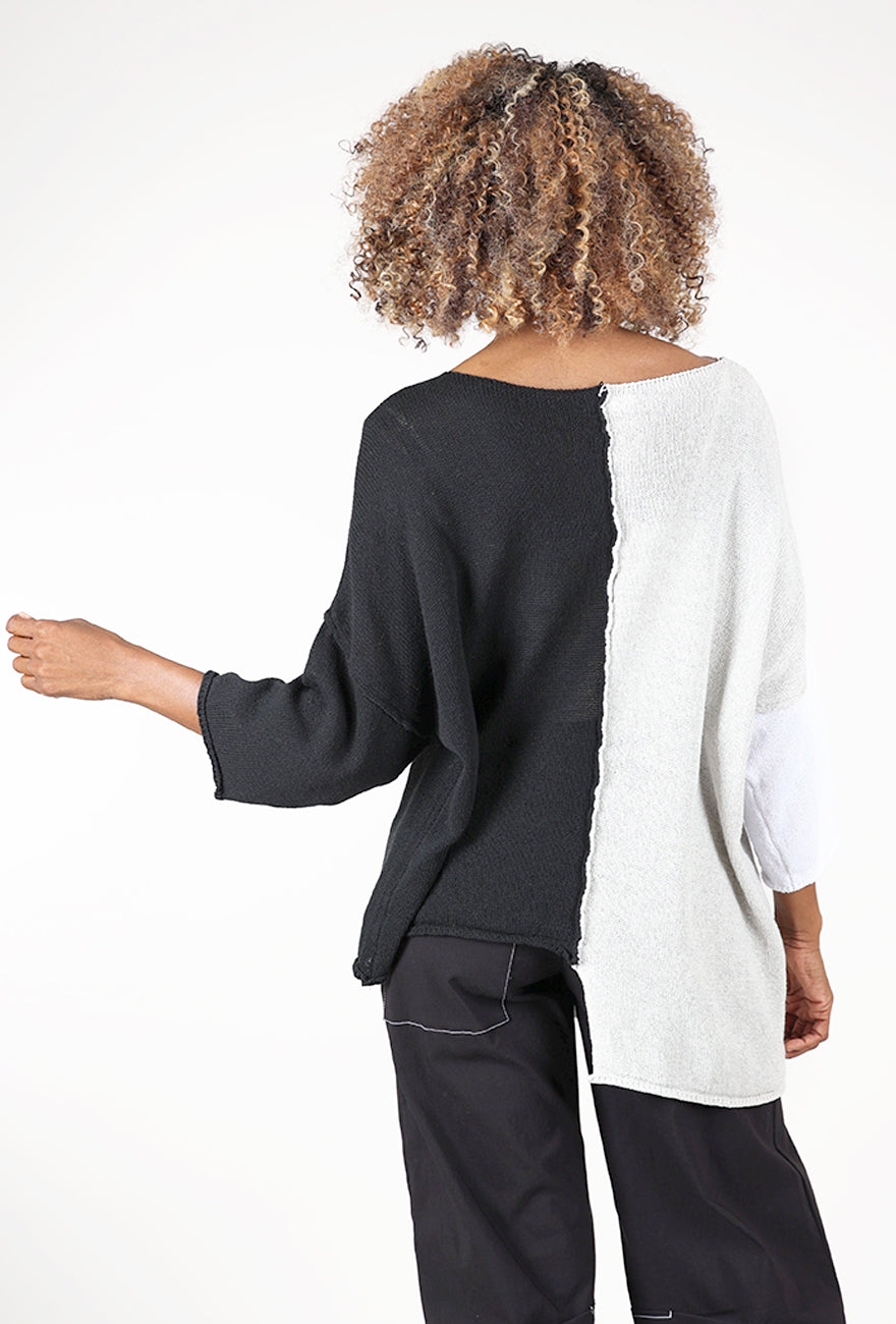 Frances Sweater, Black Mix Angle 3