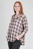 Cut Loose Crinkle Plaid High-Low Shirt, Rosen 