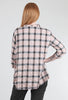 Cut Loose Crinkle Plaid High-Low Shirt, Rosen 