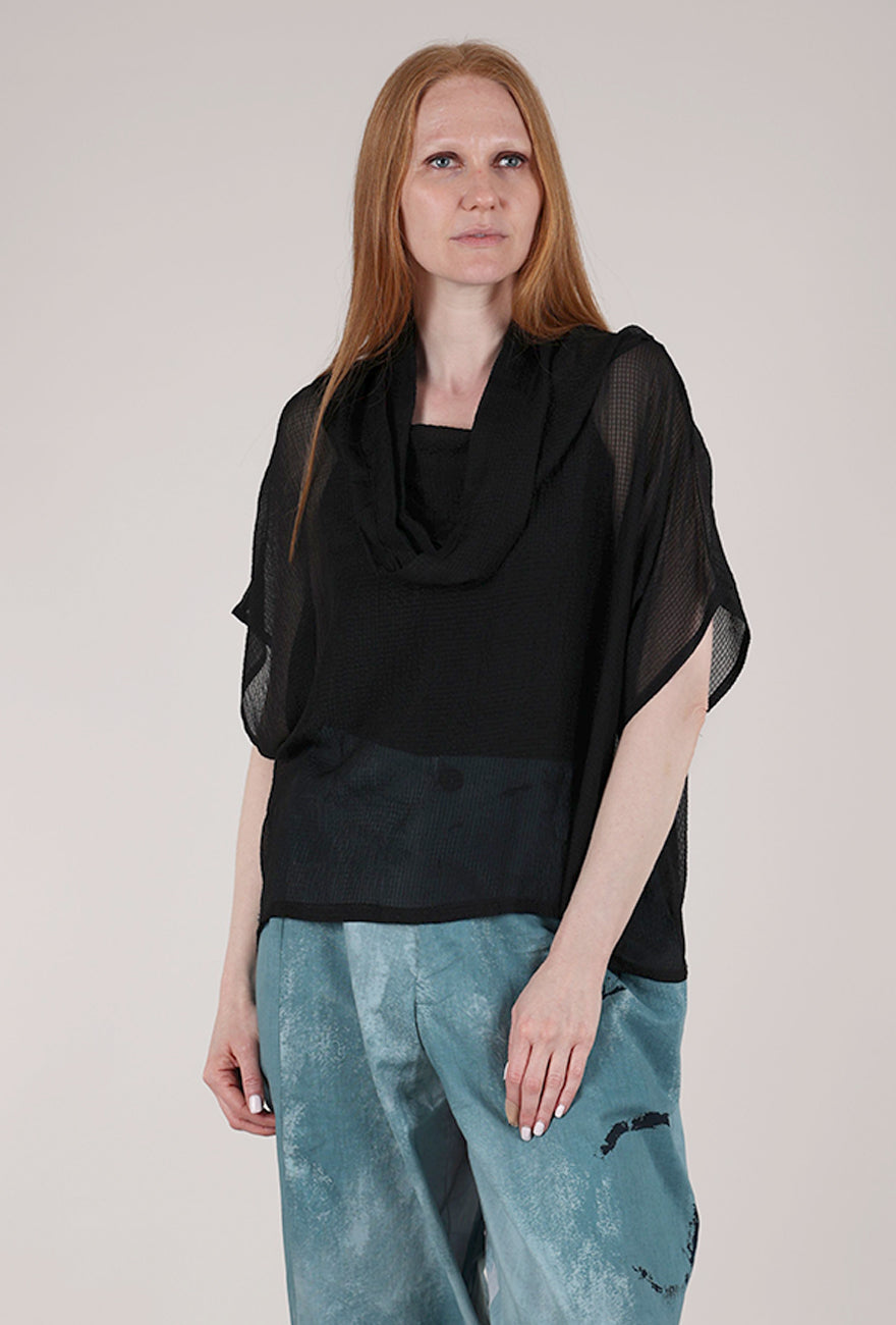 Artists & Revolutionaries Cowl Neck Space Top, Black 