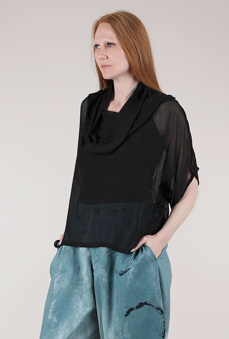 Artists & Revolutionaries Cowl Neck Space Top, Black 