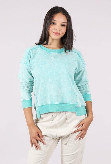Mystree Garment Wash Sweatshirt, Emerald 