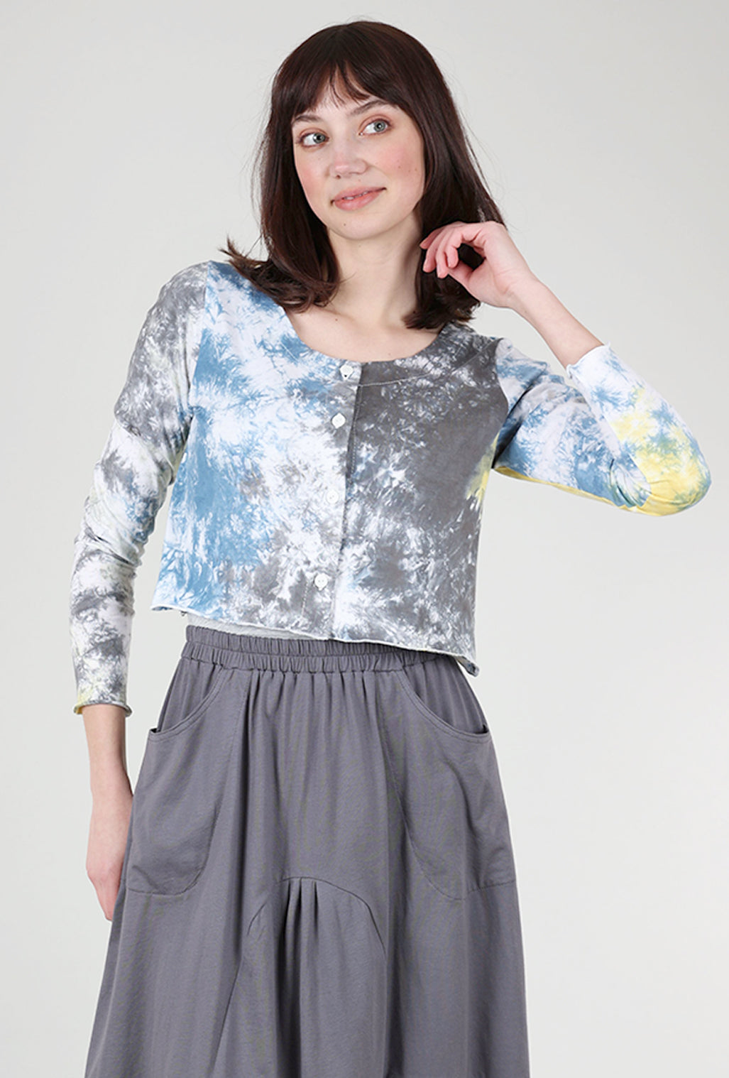 Flutter Tie-Dye Summer Cardie, Blue Multi 