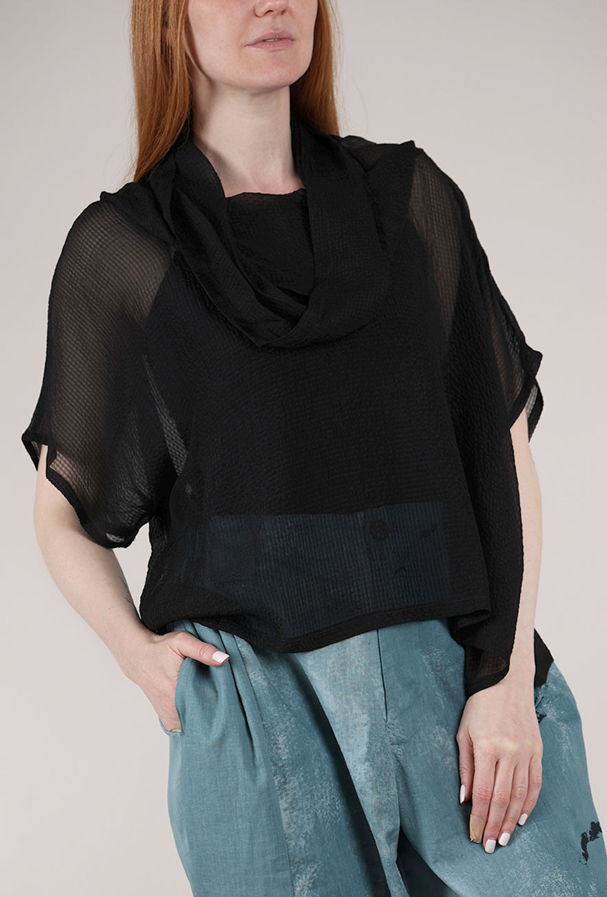 Artists & Revolutionaries Cowl Neck Space Top, Black 