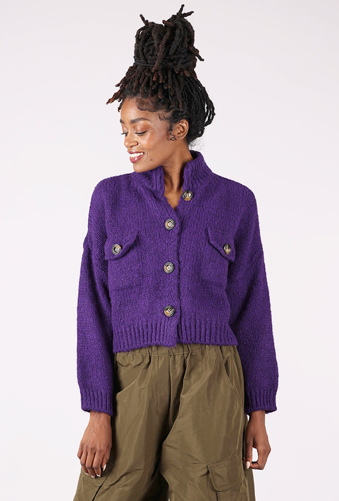 Alembika Cargo Cropped Sweater, Purple 