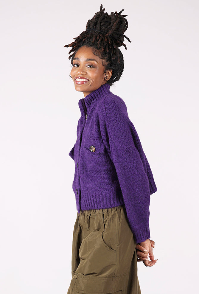 Alembika Cargo Cropped Sweater, Purple 
