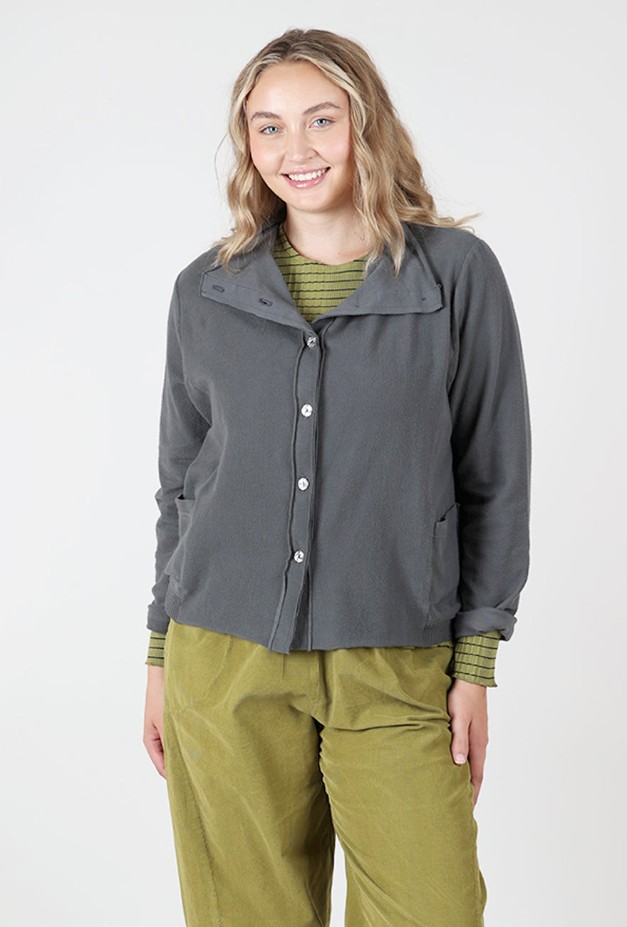 Jersey Crop Drape Jacket, Mocha