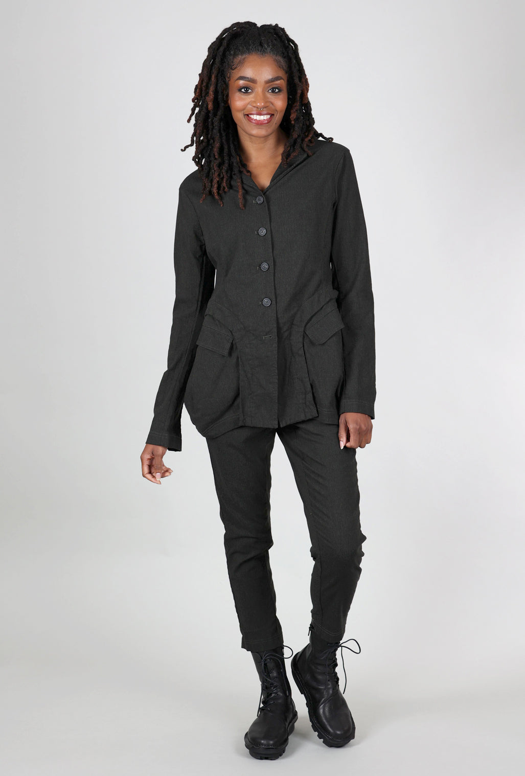 Rundholz Cotton-Wool Subtle Stripe Jacket, Jungle 