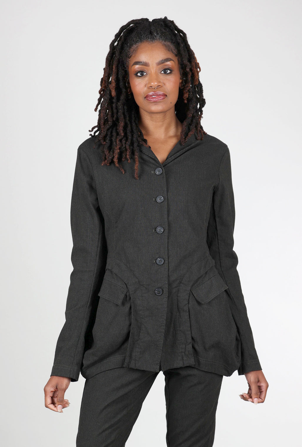 Rundholz Cotton-Wool Subtle Stripe Jacket, Jungle 