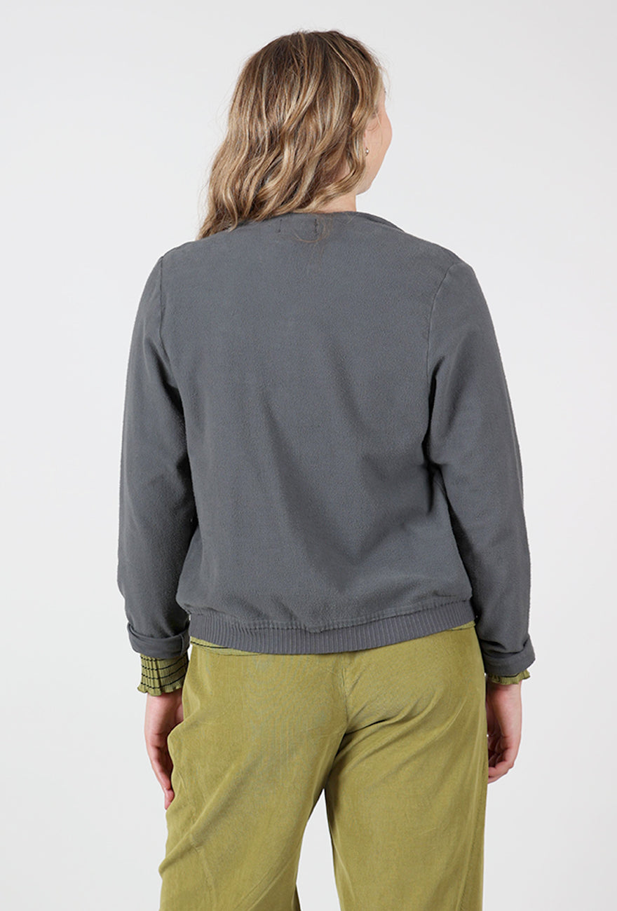 Jersey Crop Drape Jacket, Mocha Angle 3