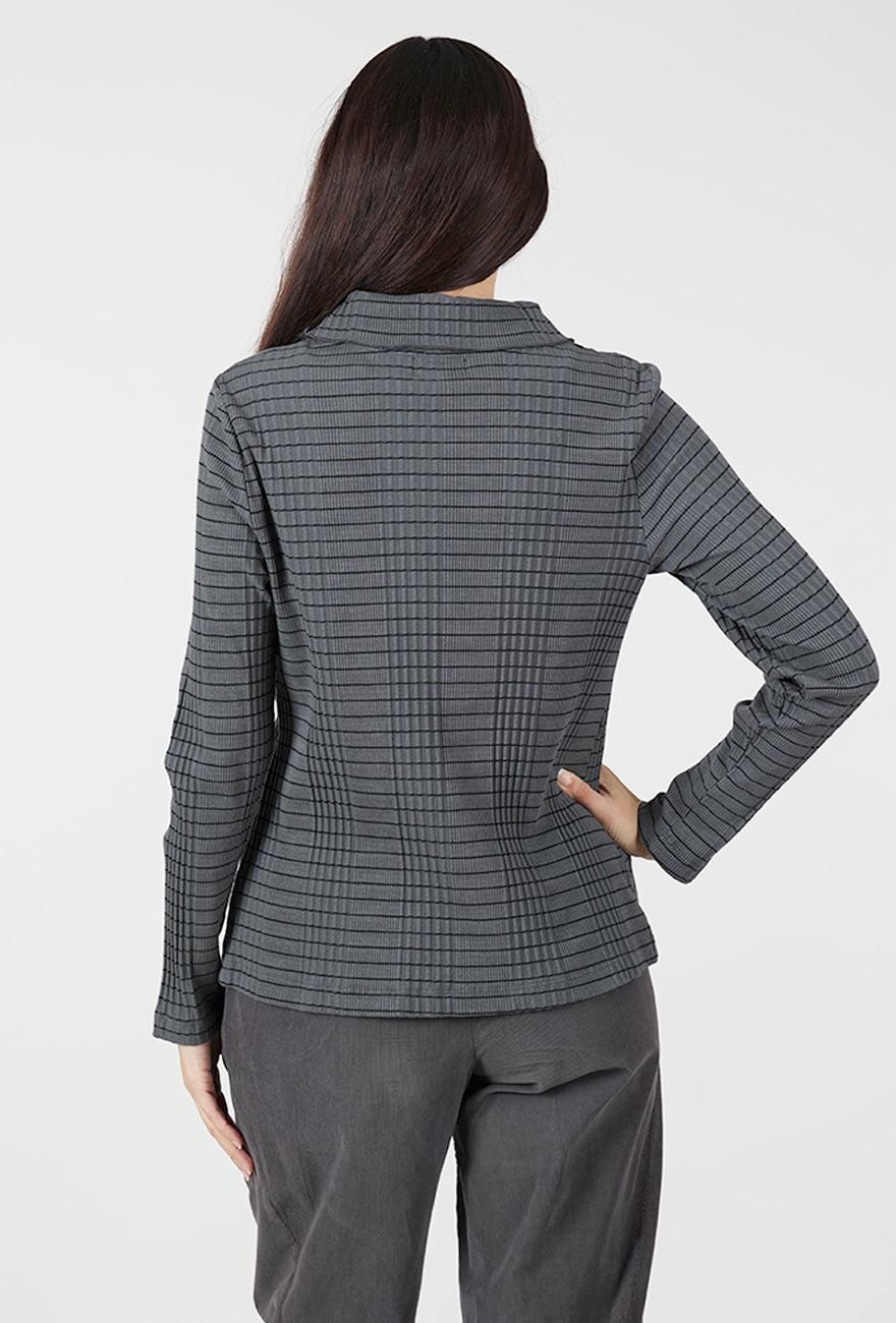 Pinstripe Cowl Top, Mocha
