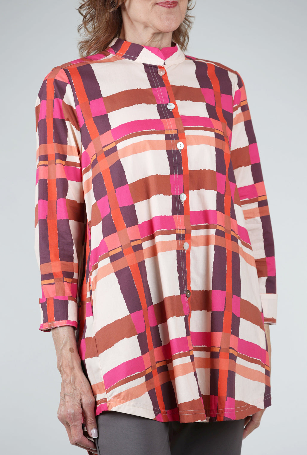 Noen Gridworks Tunic, Rust/Fuchsia 