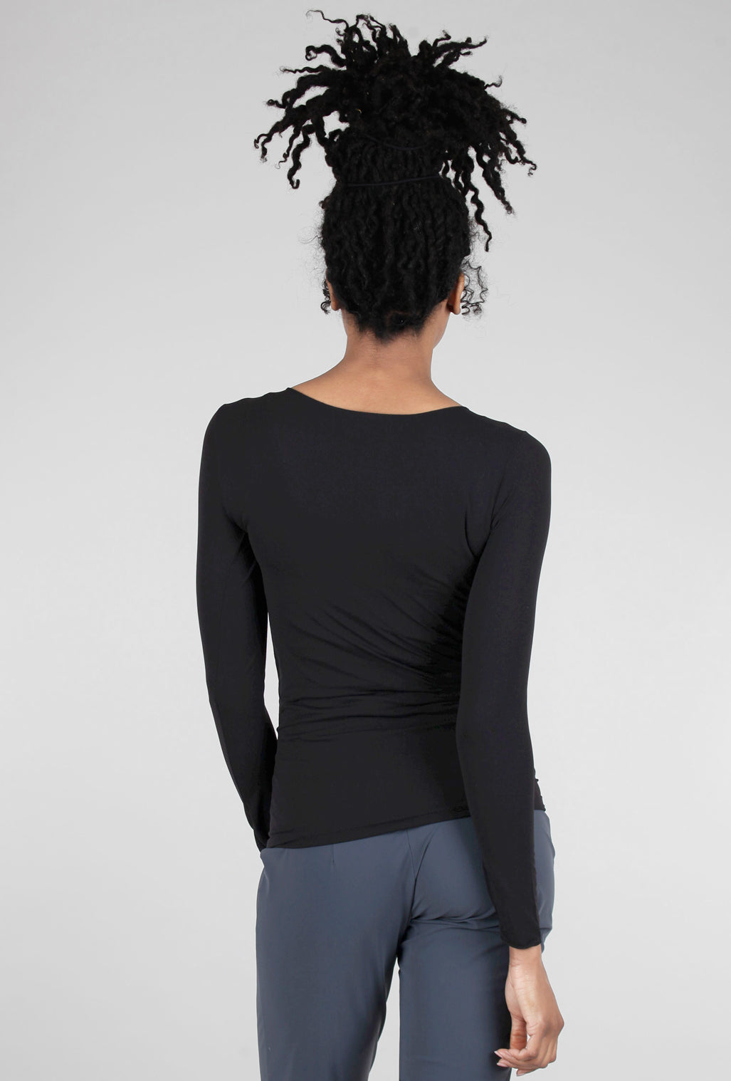 AMB Designs Raw-Edge Second Skin Top, Solid Black 