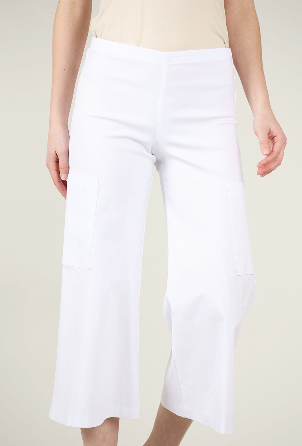 Equestrian Stephie Pocket Pant, White 