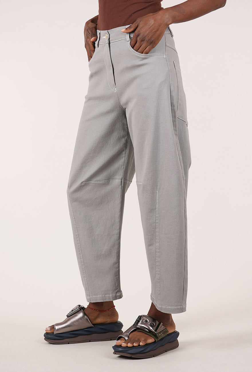 Alembika Contrast Seam Twill Pant, Gray 