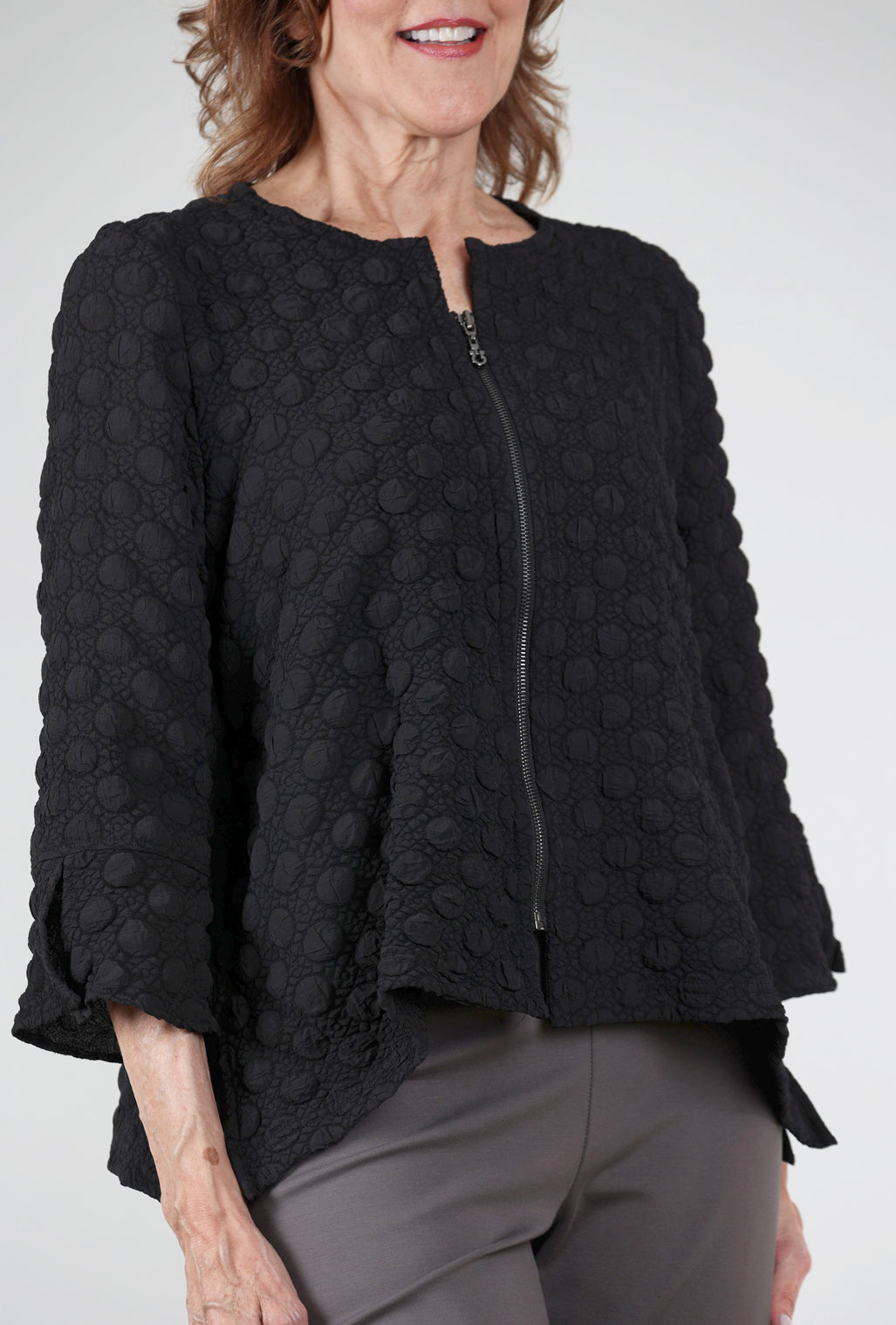 Moonlight Bubble Texture Jacket, Black 