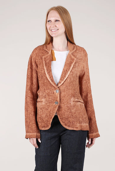 Sanctamuerte Garment Dye Linen Blazer, Starfish Orange 