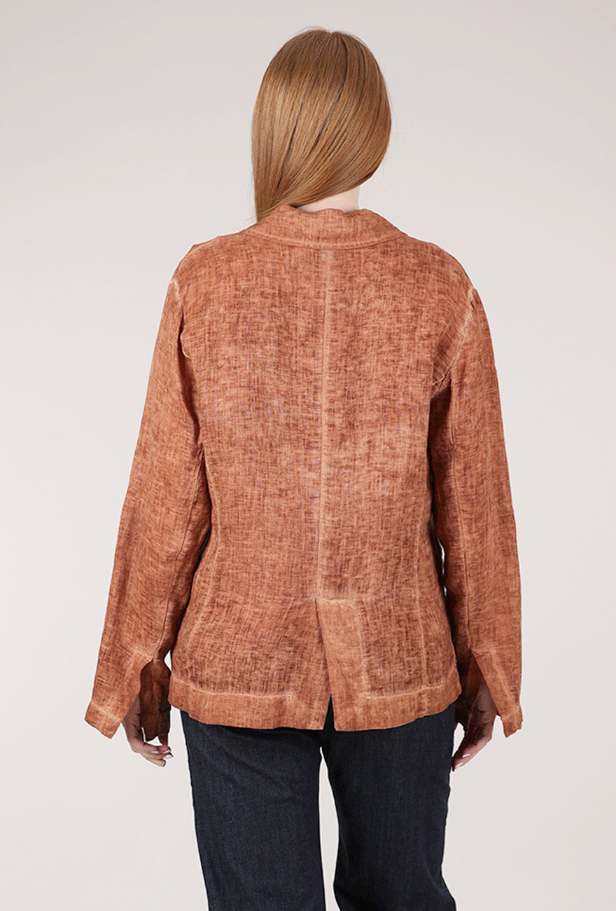 Sanctamuerte Garment Dye Linen Blazer, Starfish Orange 