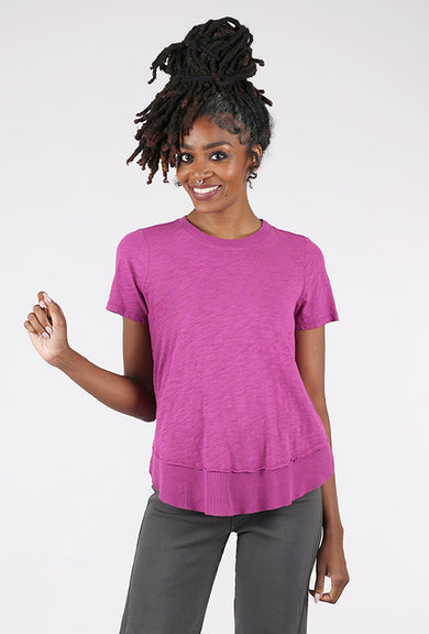 Mododoc Rib Detail Swing Tee, Violet 