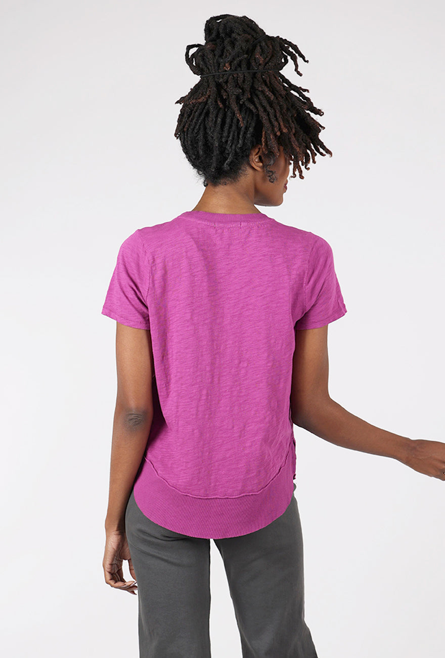 Mododoc Rib Detail Swing Tee, Violet 