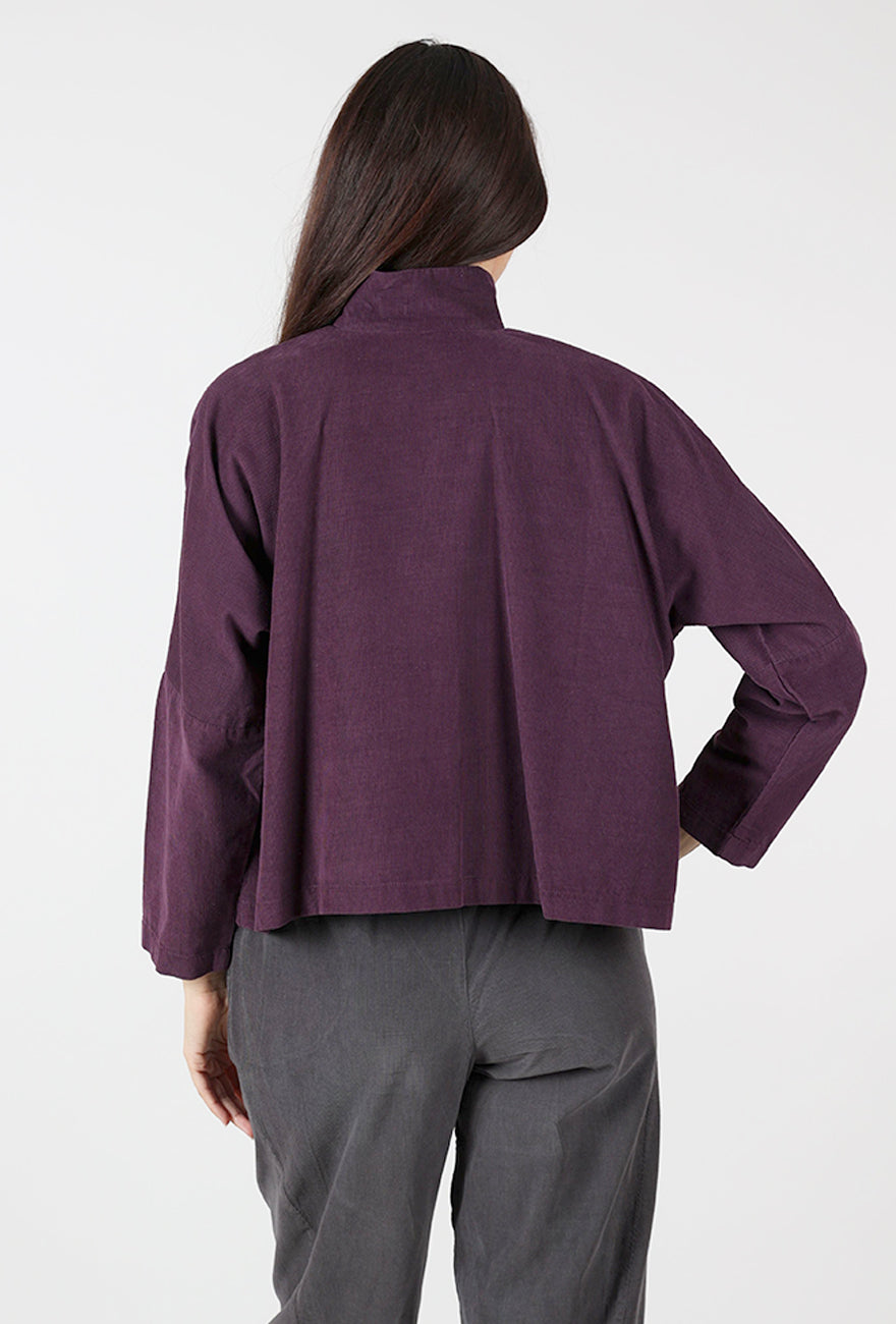 Corduroy Point Shirt, Currant Angle 3