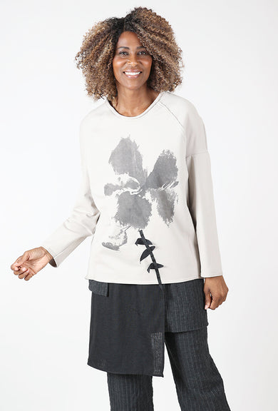 Kedziorek Handprinted Knit Top, Cement 
