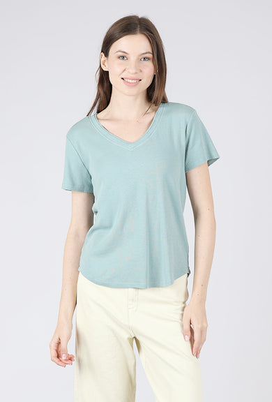 Mododoc S/S Open Vee Easy Tee, Gris Mist 