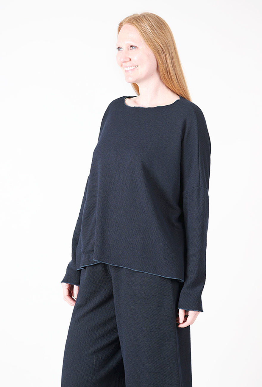 Cut Loose Marled Sweater Knit Pocket Pullover, Etan Navy 