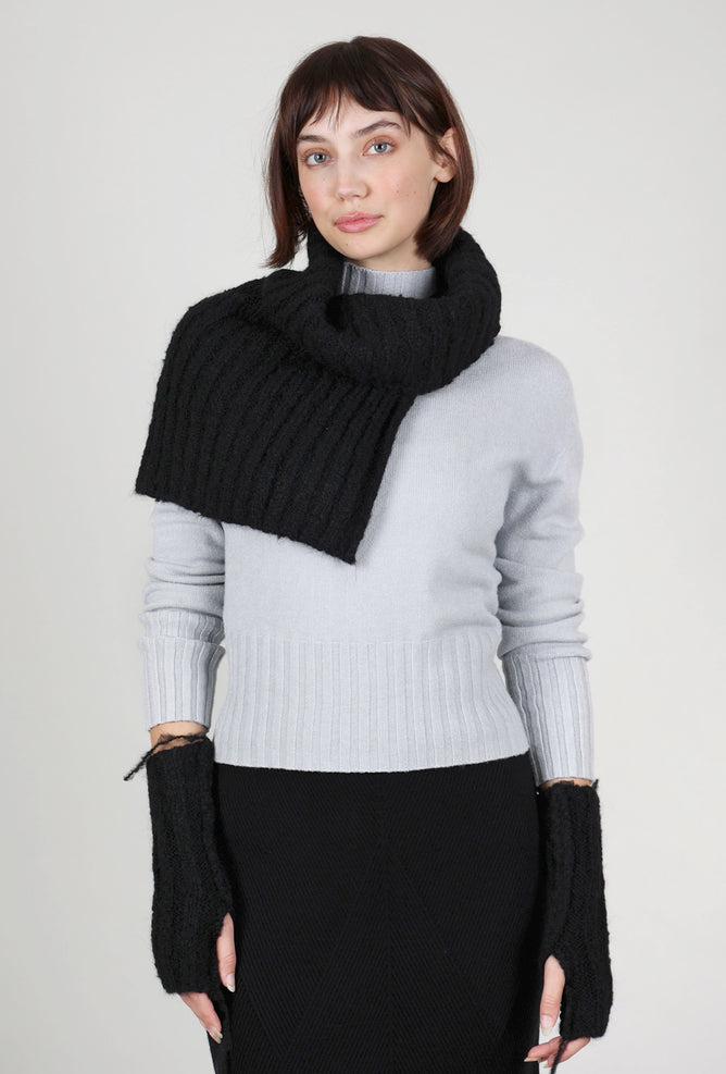 Studio B3 Bark Rib Knit Snood, Black One Size Black