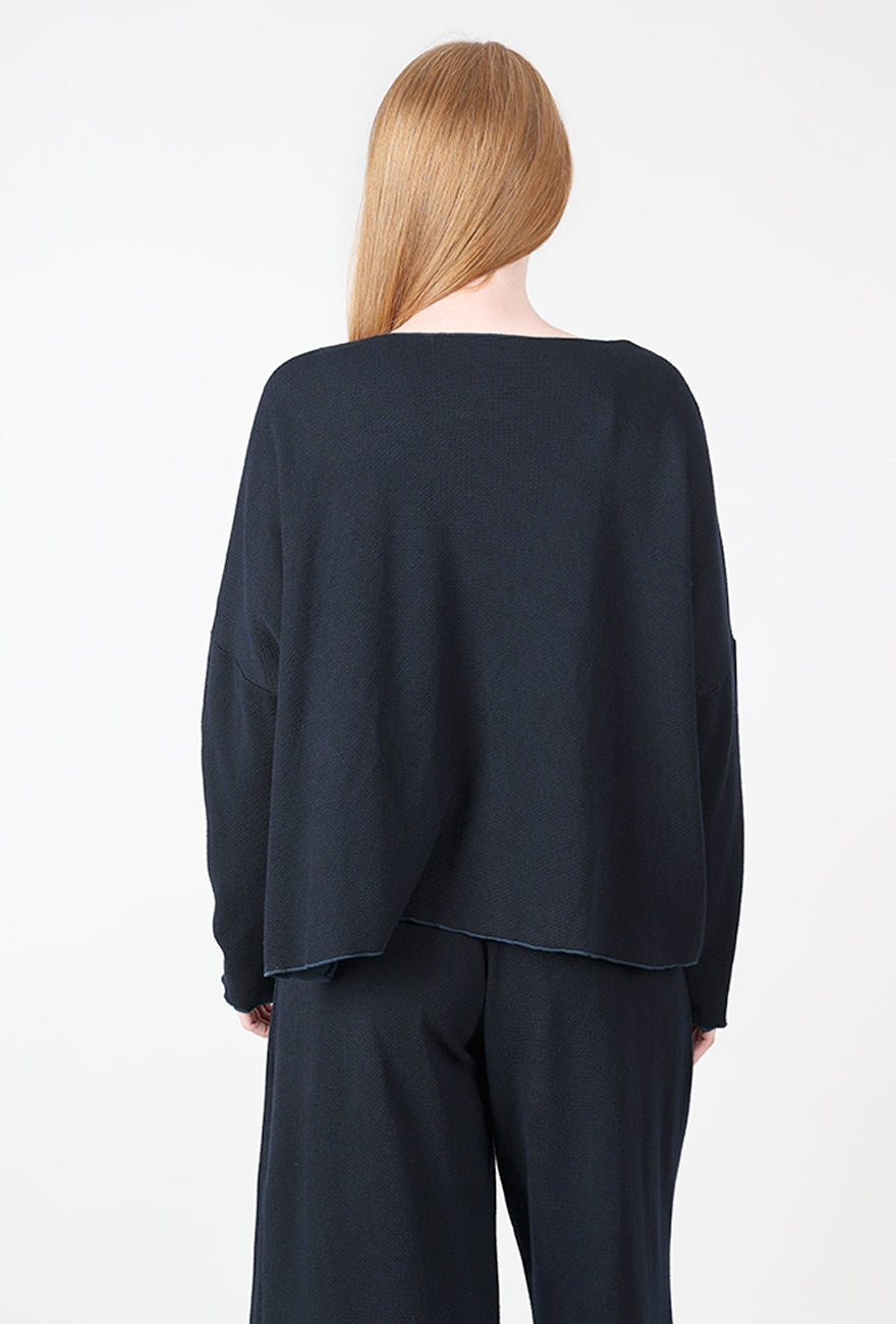 Cut Loose Marled Sweater Knit Pocket Pullover, Etan Navy 