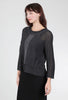 Liv Two-Tone Mesh Sweater, Charcoal 