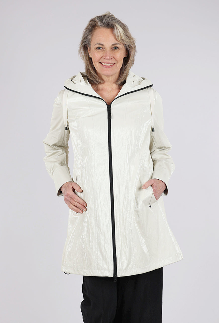 Luster Hooded Anorak, Cream