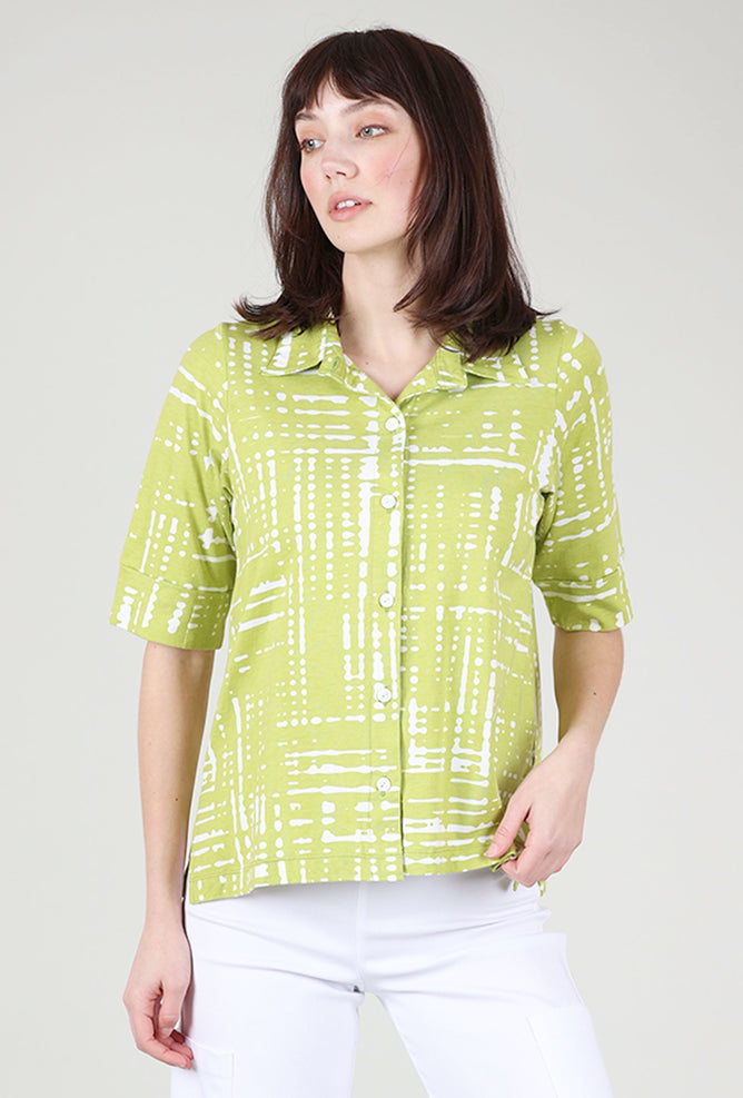 Flutter Dash Camp Shirt, Lime Punch 