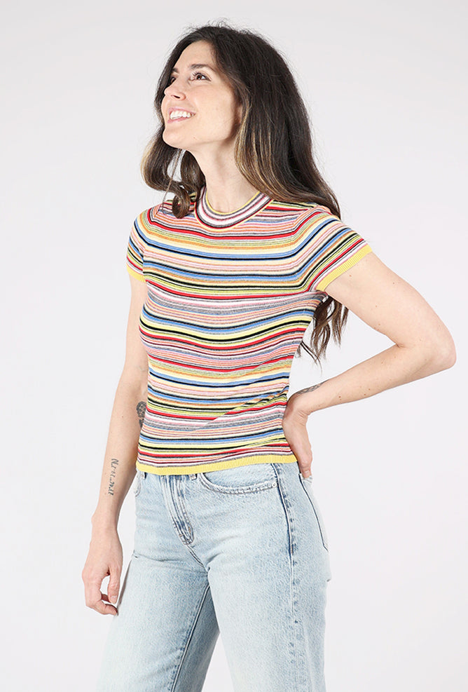 Pistola Selene Sweater Tee, Multi Red Stripe 