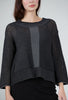 Liv Two-Tone Mesh Sweater, Charcoal 