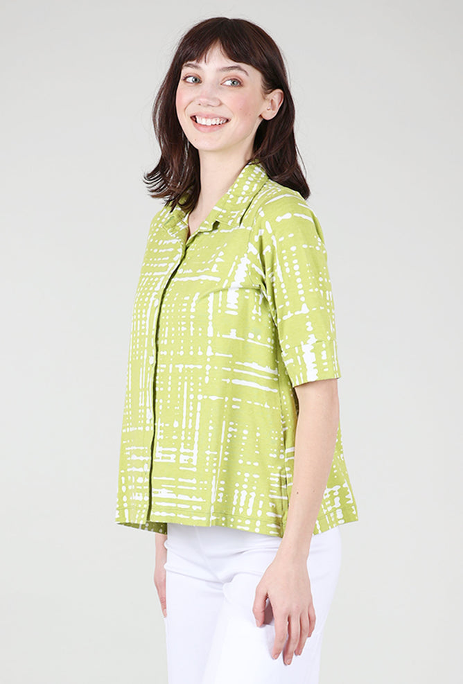 Flutter Dash Camp Shirt, Lime Punch 