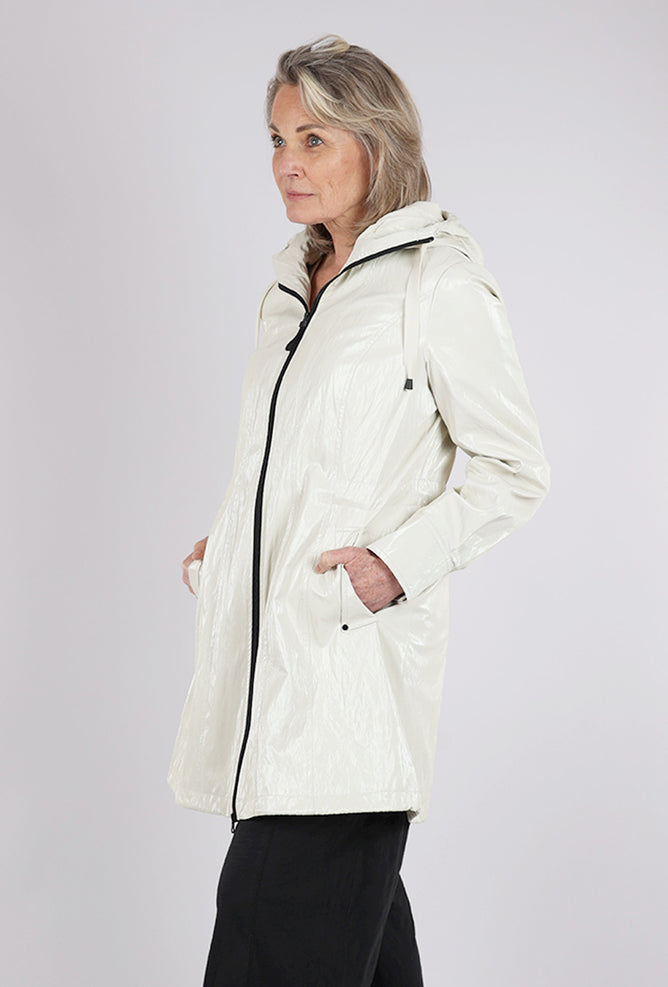 Luster Hooded Anorak, Cream