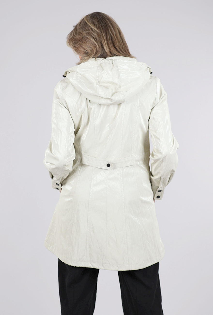 Luster Hooded Anorak, Cream