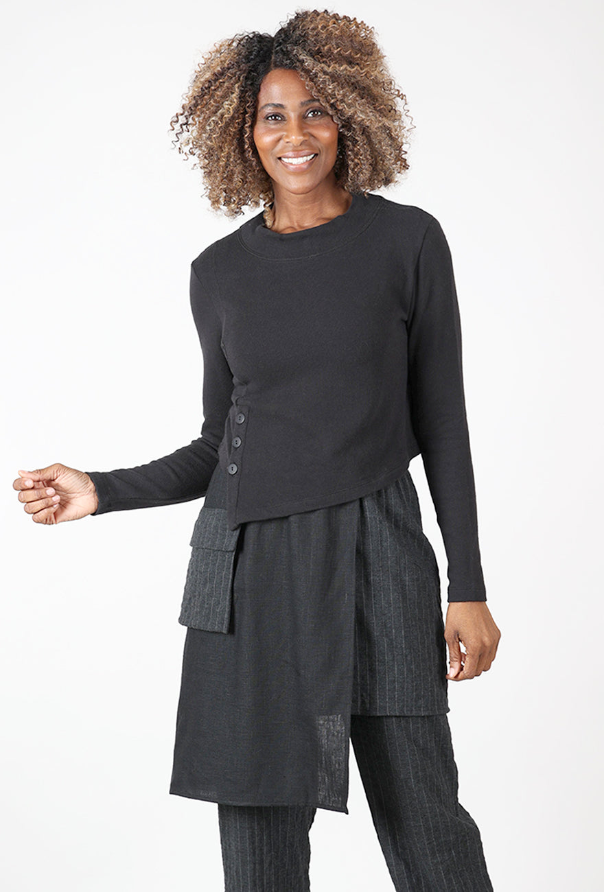 Lurdes Bergada Asym Action Top, Black 