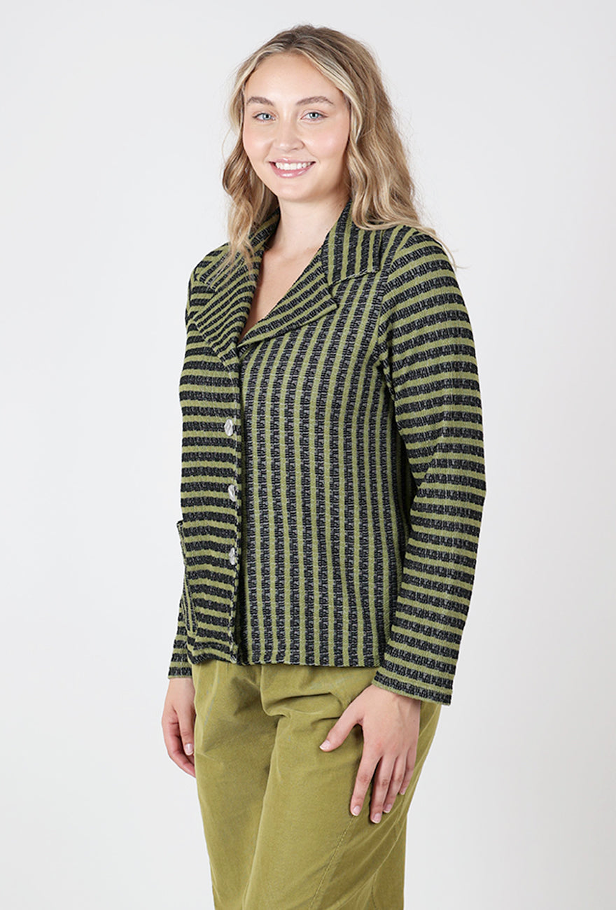 Mixed Striped Jacket, Avocado