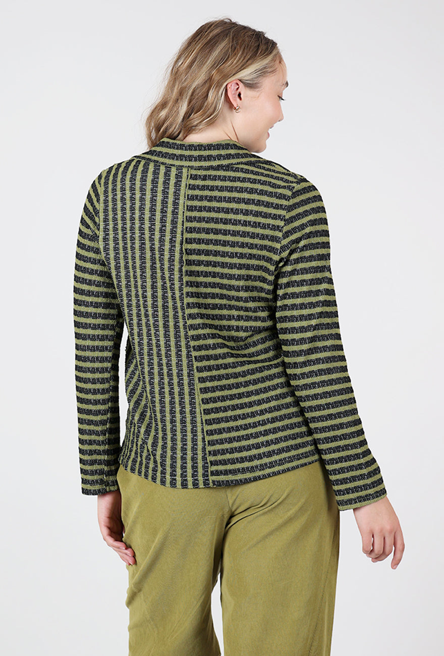 Mixed Striped Jacket, Avocado Angle 3