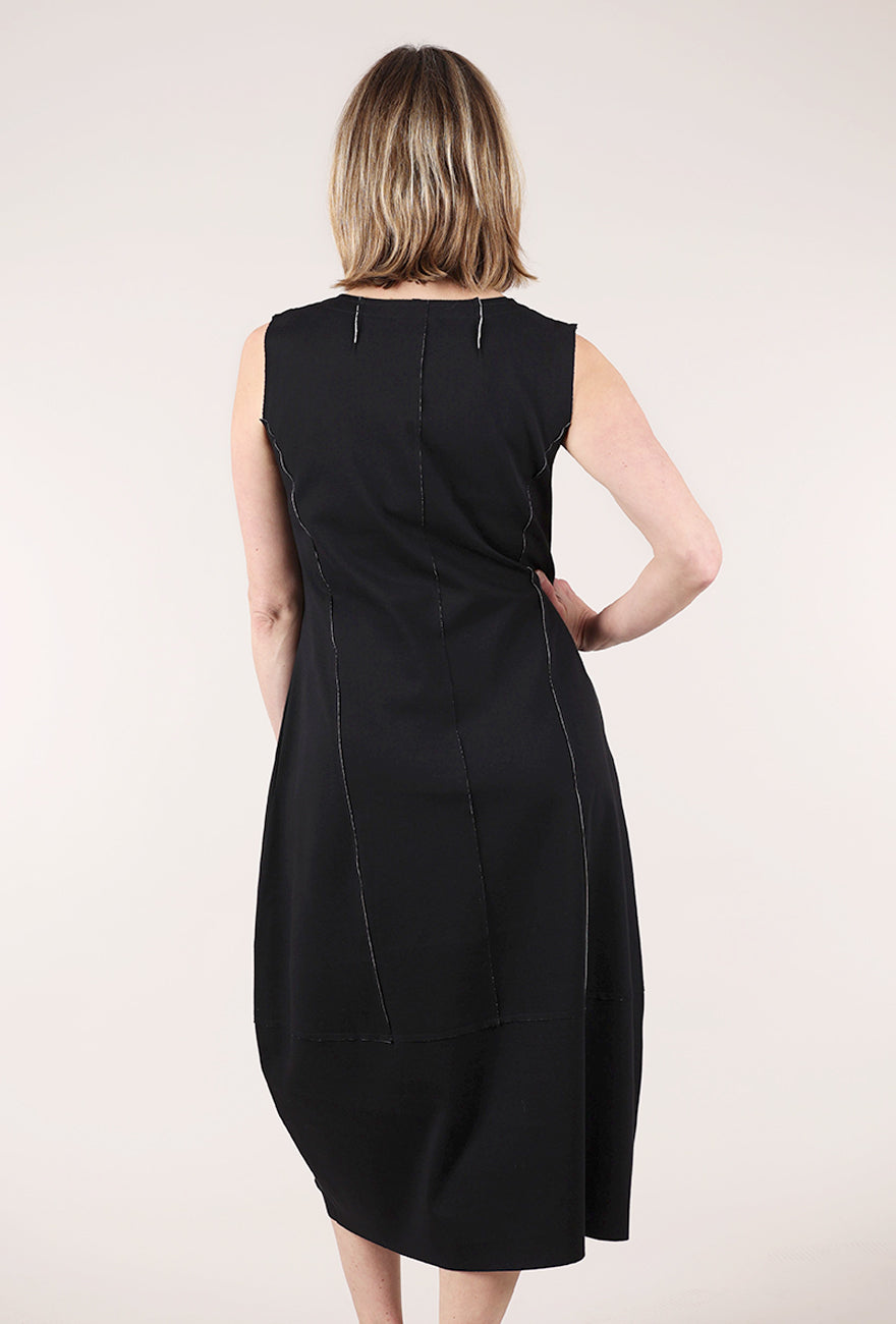 Luukaa Double-Face Tulip Dress, Black 
