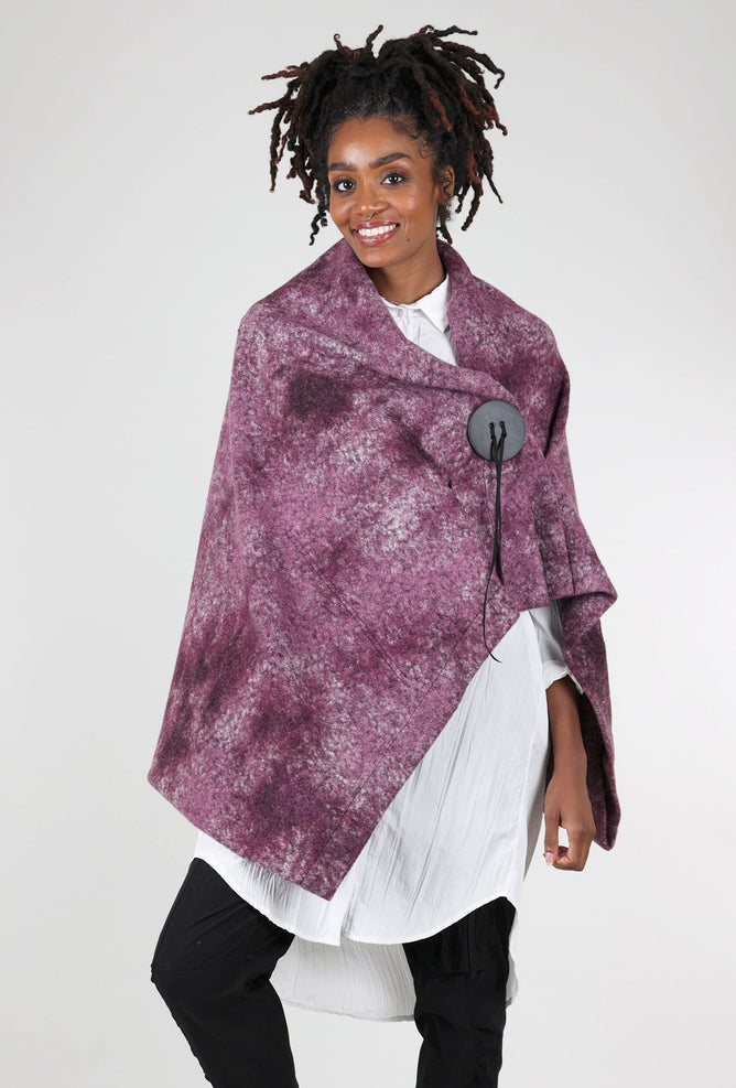 Moyuru Marled Button Cape, Plum One Size Plum