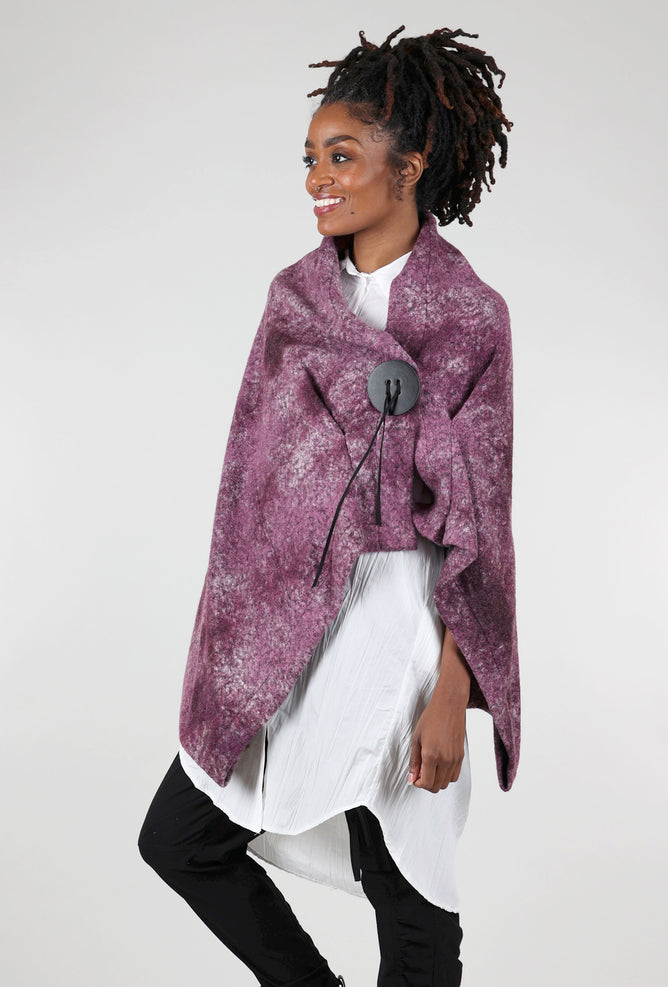 Moyuru Marled Button Cape, Plum One Size Plum