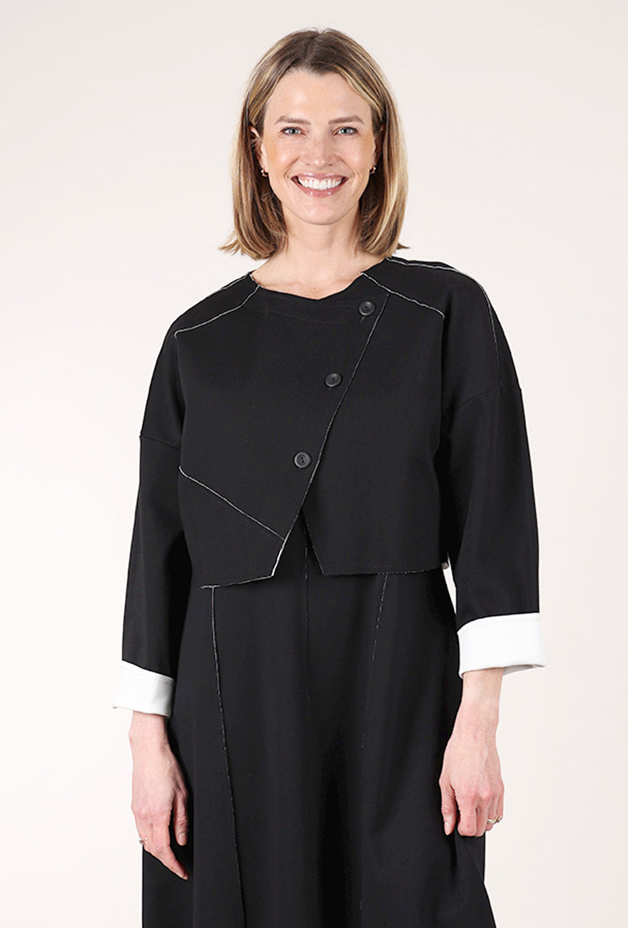 Luukaa Double Face Cropped Jacket, Black 